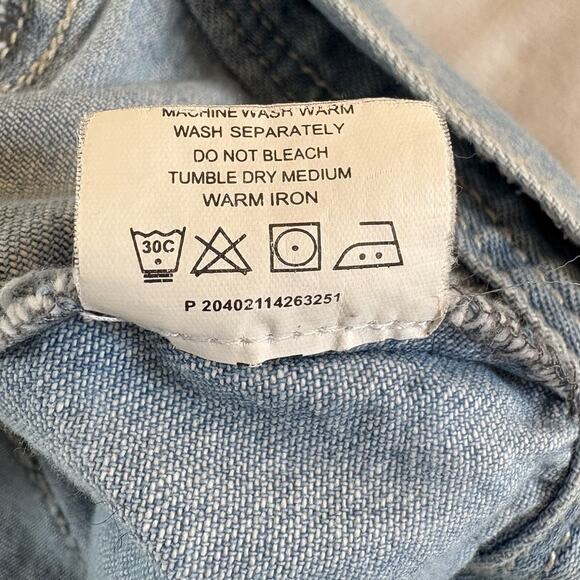 People Denim Jacket Aztec Embroidered Jean Trucker Style Jacket Size Large - Picture 13 of 16